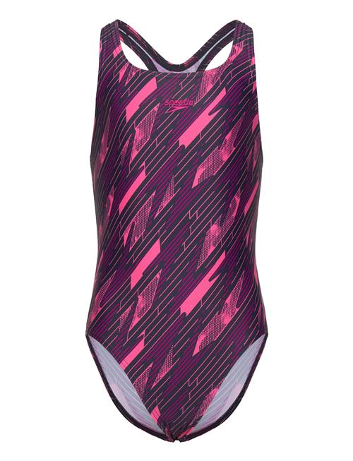 Girls Hyperboom Allover Medalist Speedo Pink