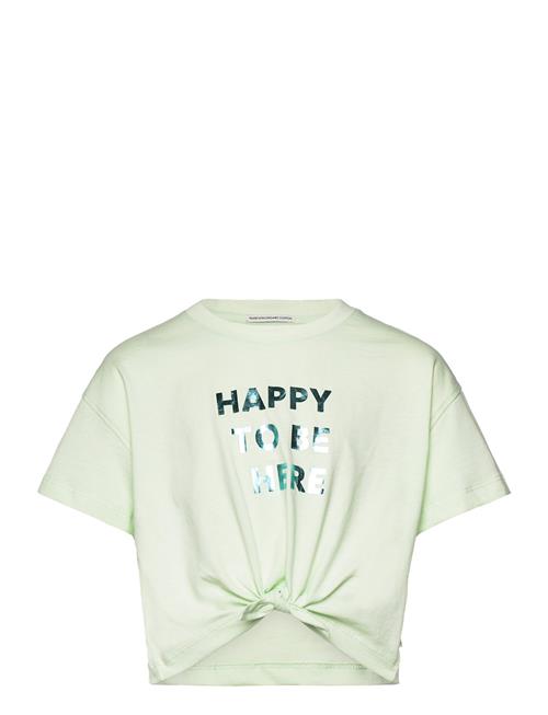 Se Tom Tailor Cropped Knotted T-Shirt Tom Tailor Green ved Booztlet