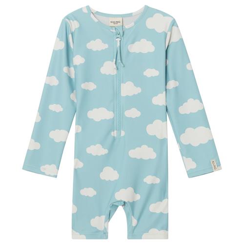 Kuling Paros Mønstret UV-dragt Med Skyer Dove Blue 74/80 cm  Blå  74/80 cm  Unisex