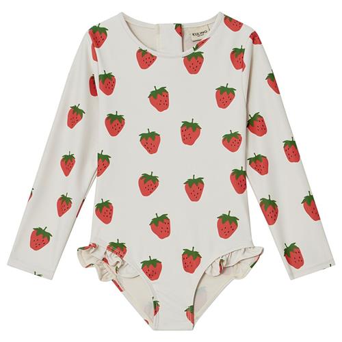 Kuling Antibes Mønstret Badedragt Med Jordbær Cremefarvet 98/104 cm  Hvid  98/104 cm  Unisex