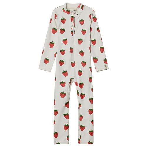 Kuling Seychelles Mønstret UV-dragt Med Jordbær Cremefarvet 98/104 cm  Hvid  98/104 cm  Unisex