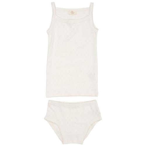 Copenhagen Colors Undertøjssæt I Pointelle Cremefarvet 116 cm  Creme  116 cm  kvinde