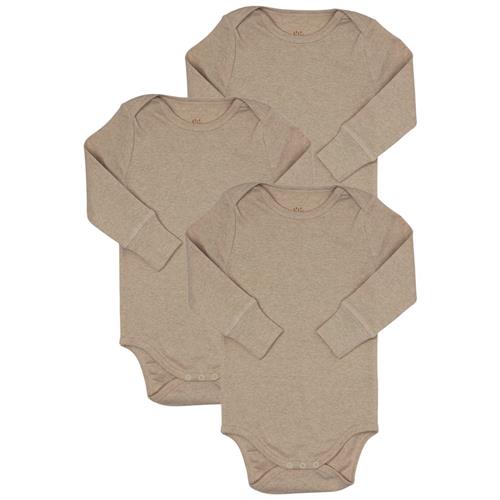 Copenhagen Colors 3-pak Babybodyer Natural Melange | Beige | 74 cm