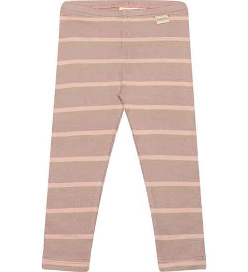 Se Petit Piao Leggings - Modal - Rib - Rose Fawn ved KidsWorld