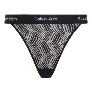 Calvin Klein Trusser Modern Lace Thong Sort polyamid X-Large Dame