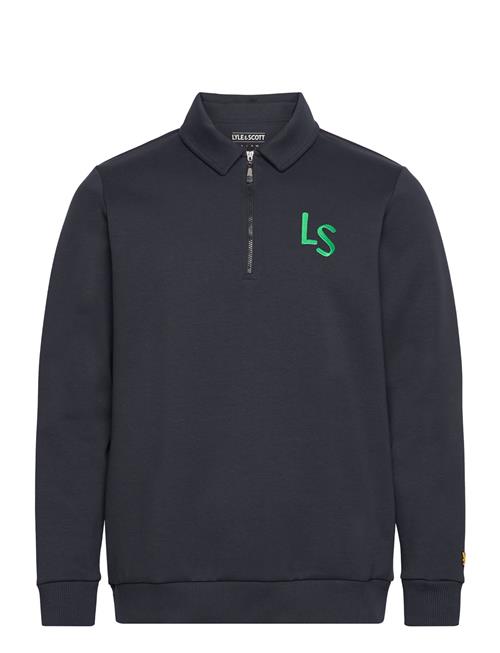 Se Lyle & Scott Sport Ls Logo Quarter Zip Sweatshirt Lyle & Scott Sport Navy ved Booztlet