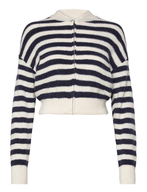 Mango Zipped Knit Cardigan Mango Navy