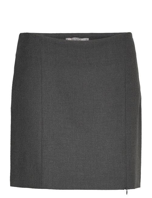 Side Zipper Mini Skirt Mango Grey