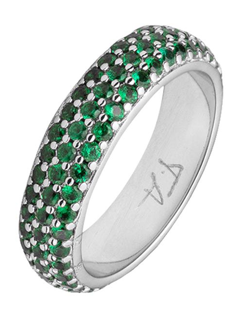 Se Mockberg Solar Ring Silver/Green M/54 Mockberg Silver ved Booztlet