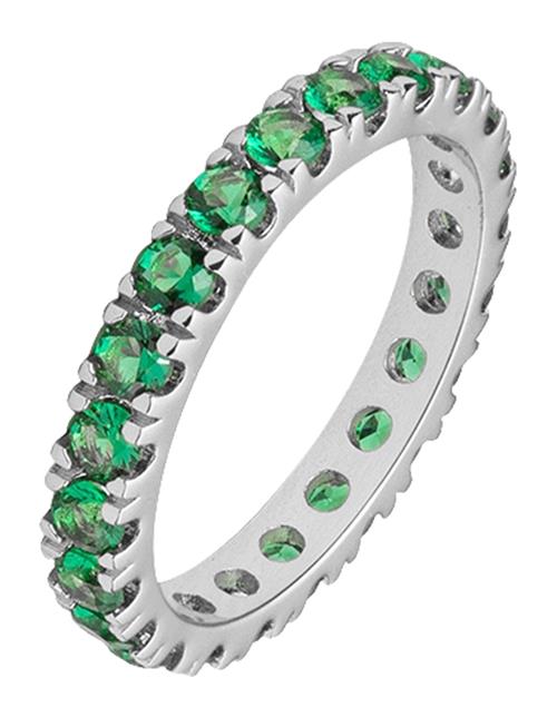 Elipse Ring Silver/Green L/56 Mockberg Silver