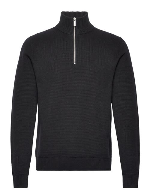 Se Selected Homme Slhdane Ls Knit Structure Half Zip Noos Selected Homme Black ved Booztlet