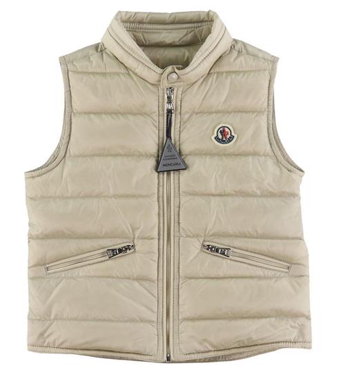 Se Moncler Moncler Dunvest - Gui - Beige ved KidsWorld