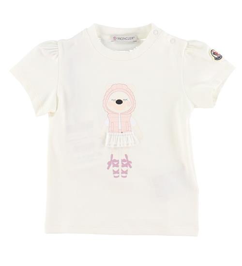 Moncler Moncler T-shirt - Hvid/Rosa m. IsbjÃ¸rn