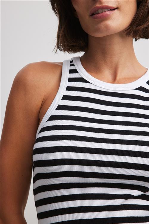 NA-KD Basic Ribbet tanktop - Stripe