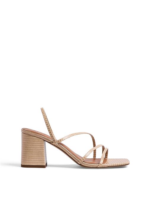 NA-KD Shoes Basic Strappy Block Heels - Beige