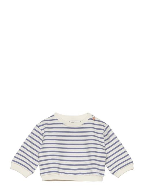 Mango Striped Cotton-Blend Sweatshirt Mango Blue