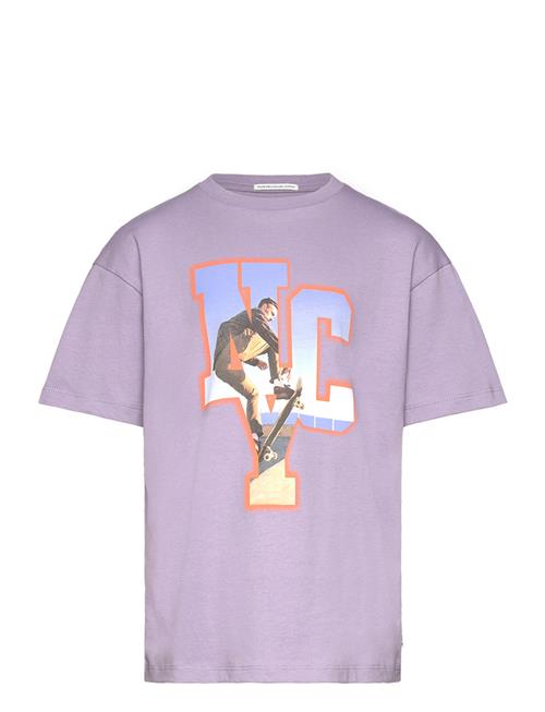 Se Tom Tailor Over Printed T-Shirt Tom Tailor Purple ved Booztlet