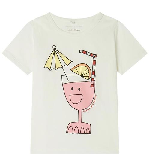 Se Stella McCartney Kids T-shirt - Hvid m. Drink ved KidsWorld