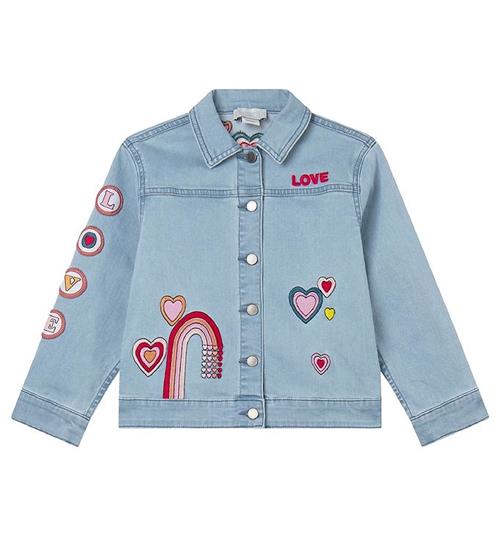 Stella McCartney Kids Stella McCartney Kids Denimjakke - LyseblÃ¥ m. Patches