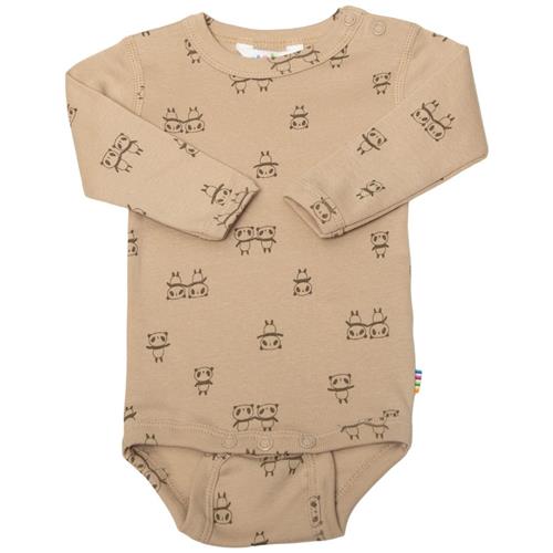 Se Joha Mønstret Babybody Beige | Beige | 90 cm ved Babyshop