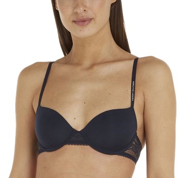 Tommy Hilfiger Bh Lace Trim Balconette Bra Marineblå A 80 Dame