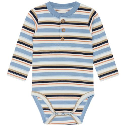 Hust&Claire Bjorn Stribet Babybody Lyseblå | Blå | 56 cm