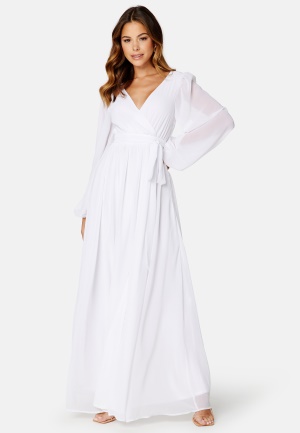 Se Goddiva Long Sleeve Chiffon Maxi Dress  XS (UK8) ved Bubbleroom