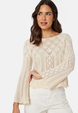 Se VERO MODA Vmginger 3/4 boatneck pullover Birch XL ved Bubbleroom