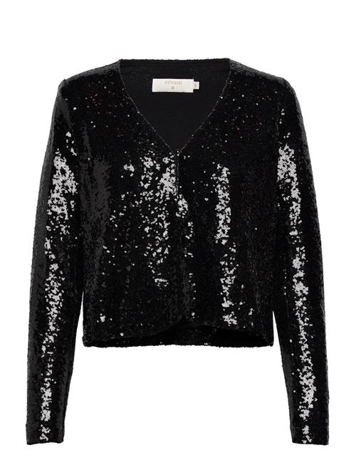 Se Cream Crcupid Sequin Blazer Cream Black ved Booztlet