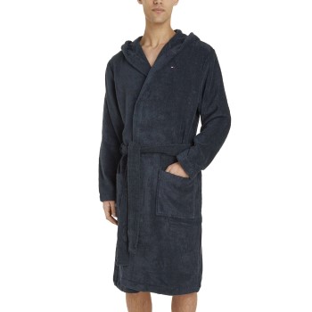 Tommy Hilfiger Cotton Hooded Bathrobe Marineblå bomuld Small Herre