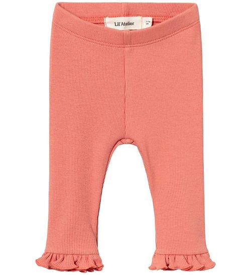 Se Lil Atelier Leggings - Rib - NbfGago - Canyon Clay ved KidsWorld