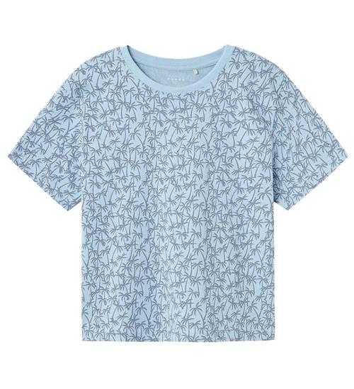 Name It Name It T-shirt - NkmValther - Chambray Blue/Small Palm