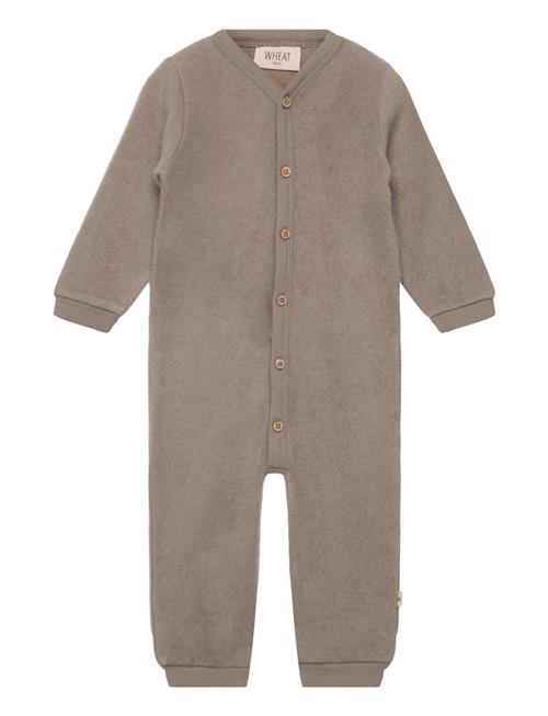 Wheat Wool Fleece Jumpsuit Wheat Beige