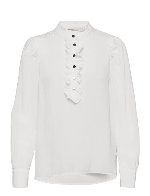 Shirt From Freequent In A Light Material With A Striped Pattern. The Shirt Has A FREE/QUENT White