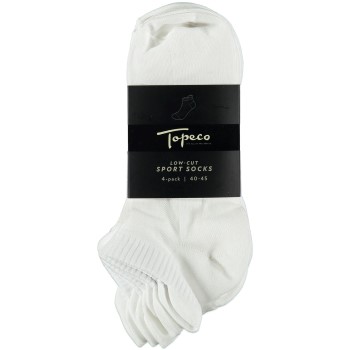 Topeco Strømper 4P Low Cut Sport Socks Hvid polyamid Str 40/45 Herre