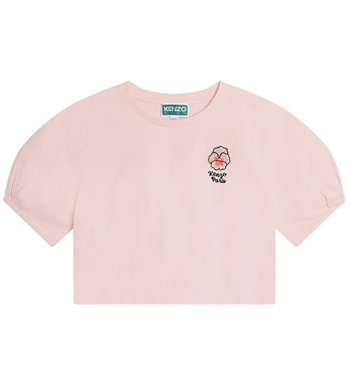 Kenzo Kenzo T-shirt - Cropped - Veiled Pink m. Blomst