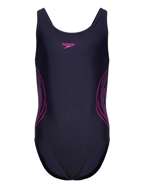 Girls Placmement Muscleback Speedo Navy