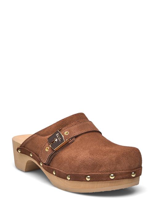 Se Scholl Sl Pescura Clog 50 Suede Scholl Brown ved Booztlet