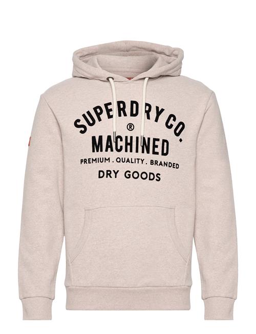 Se Superdry Workwear Flock Graphic Hoodie Superdry Beige ved Booztlet