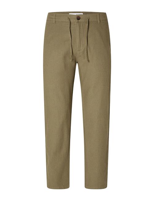 Se Selected Homme Slh172-Slimtape Brody Linen Pant Noos Selected Homme Green ved Booztlet