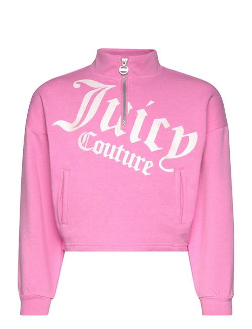 Juicy Couture Juicy Quilted Panel Quarter Zip Juicy Couture Pink