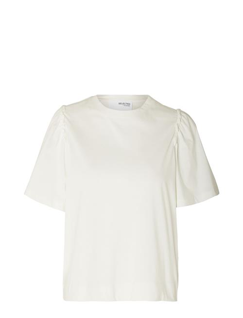 Slfpenelope 2/4 Ruffle Tee Noos Selected White