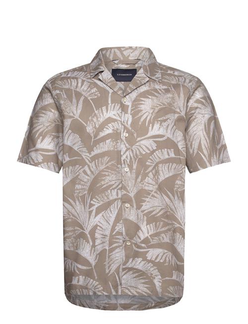 Lindbergh Washed Aop S/S Resort Shirt Lindbergh Beige