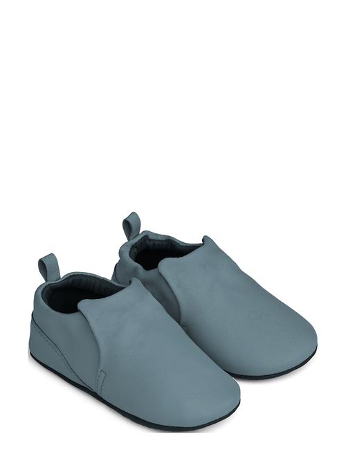 Se Liewood Eliot Leather Slipper Liewood Blue ved Booztlet