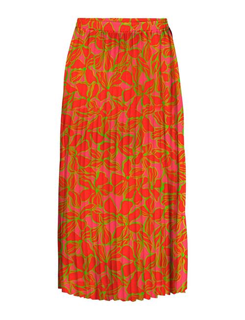 Onlalma Life Poly Plisse Skirt Aop ONLY Orange