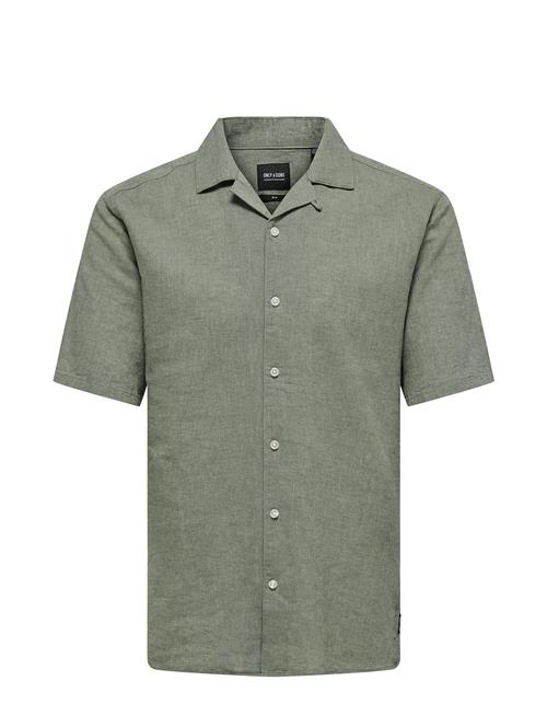 ONLY & SONS Onscaiden Ss Solid Resort Linen Shirt ONLY & SONS Green