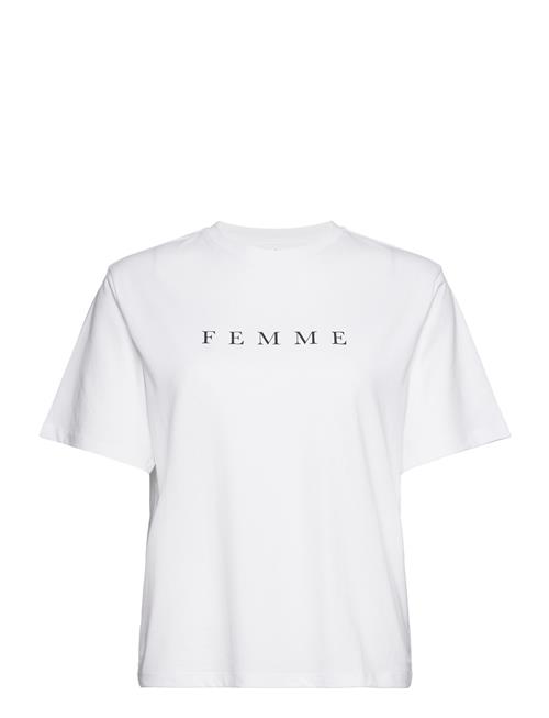 Slfvilja Ss Printed Tee W Selected White