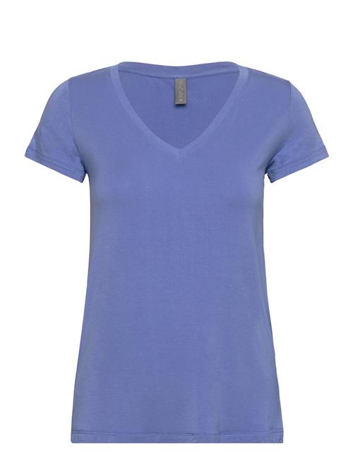 Se Culture Cupoppy V-Neck T-Shirt Culture Blue ved Booztlet