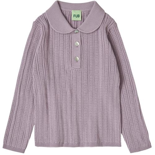 Se FUB Strikket Poloshirt I Pointelle Lyng-lilla | Lilla | 110 cm ved Babyshop