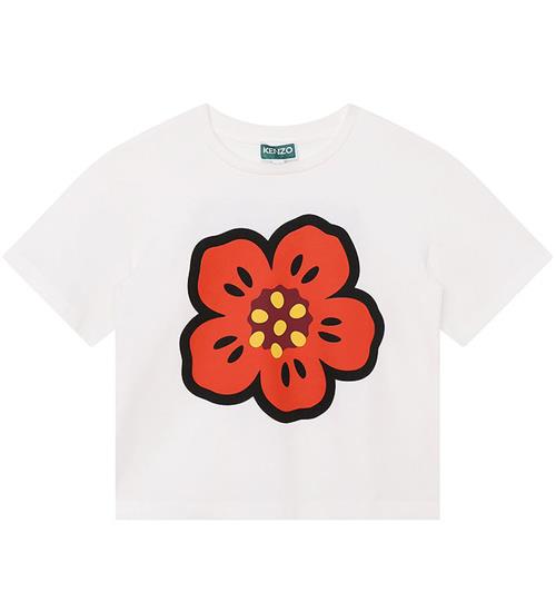 Se Kenzo Kenzo T-shirt - Ivory/RÃ¸d m. Blomst ved KidsWorld